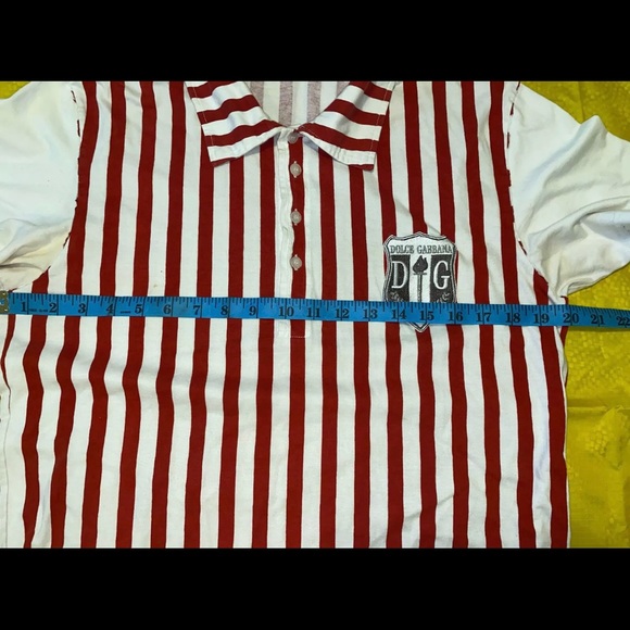Ultra SexyDolce and Gabbana striped Polo White Black Red size 50(Medium) - Picture 3 of 5